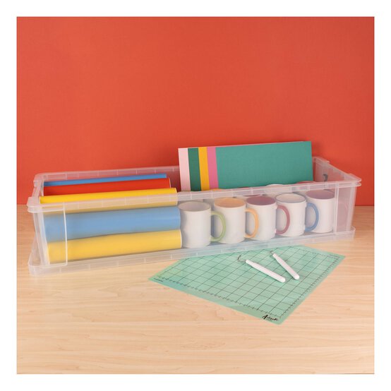 Whitefurze Allstore 27 Litre Clear Wrapping Paper Storage Box image number 4