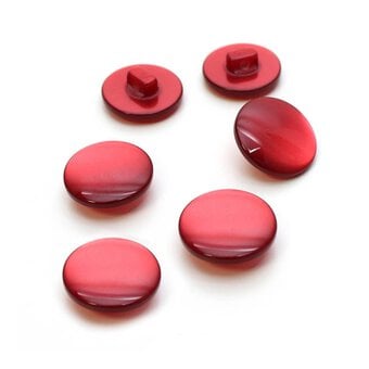 Hemline Red Basic Knitwear Button 6 Pack