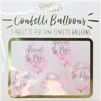 Ginger Ray Oh Baby Pink Confetti Balloons 5 Pack image number 3