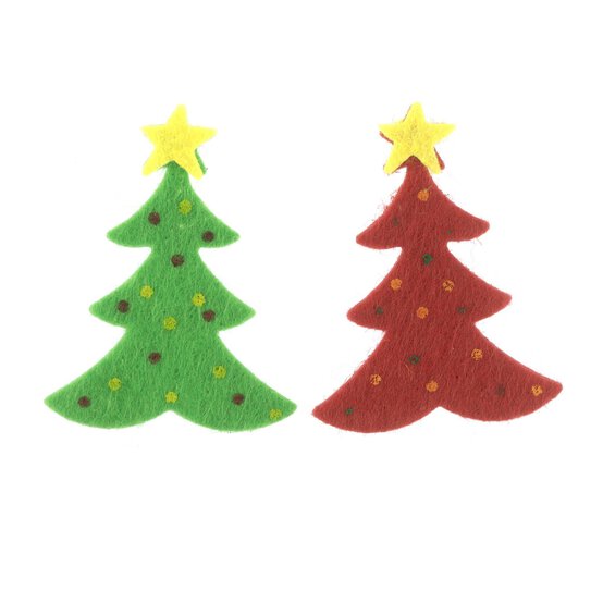 Red and Green Felt Trees 20 Pack  image number 4