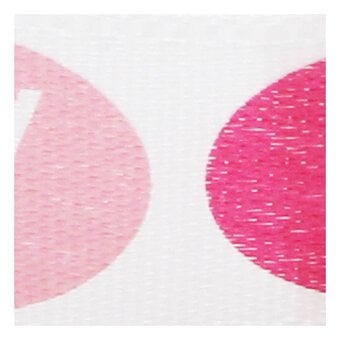 Pink Love Circles Satin Ribbon 15mm x 3.5m image number 2