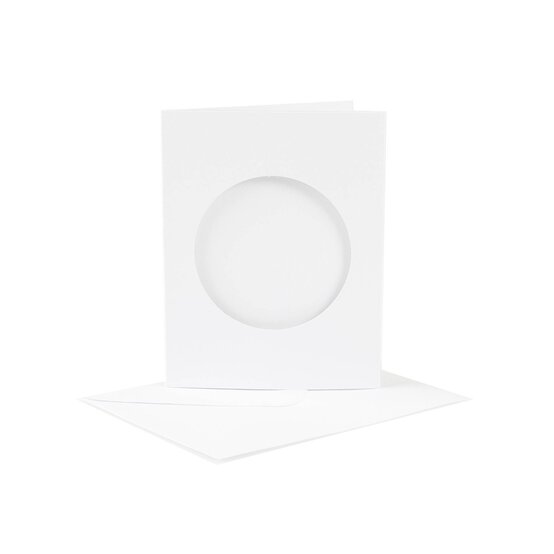 Mini White Trifold Circle Aperture Cards  4 Pack image number 1