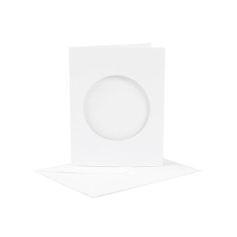 Mini White Trifold Circle Aperture Cards and Envelopes 4 Pack