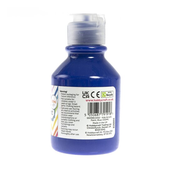 Kids’ Blue Acrylic Paint 150ml image number 3