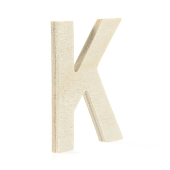 Small Wooden Letter K 6.5cm image number 1