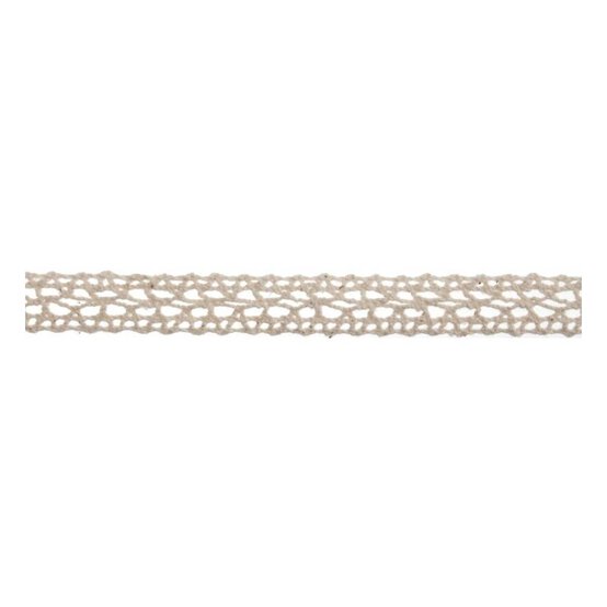 Cream Cotton Lace Weave Ribbon 14mm x 5m image number 1
