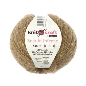Knitcraft Brown Sequin Inferno DK 50g