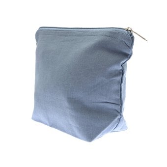 Denim Blue Cotton Zip Pouch