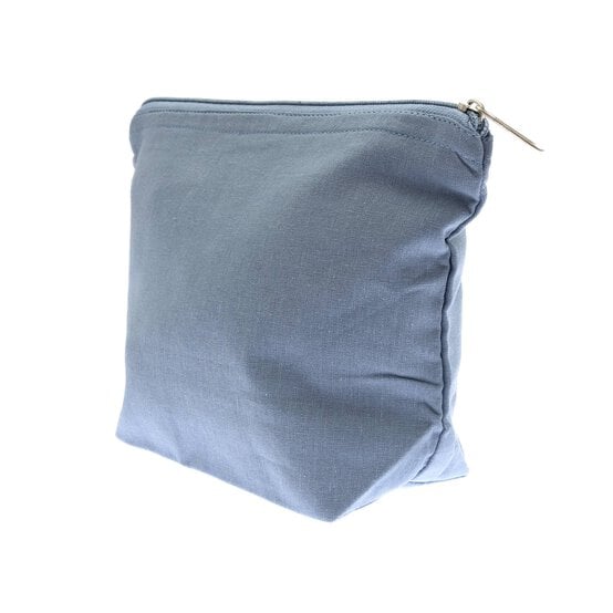 Denim Blue Cotton Zip Pouch image number 2