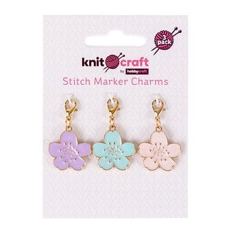 Flower Stitch Marker Charms 3 Pack image number 2