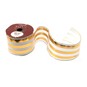 Gold Striped Wire Edge Printed Ribbon 63mm x 3m image number 1