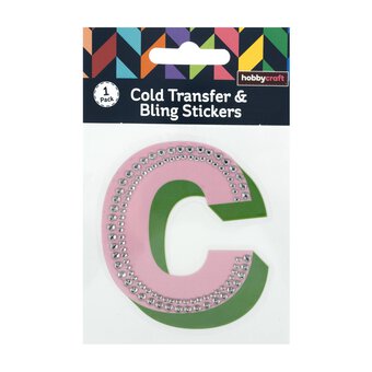 Cold Transfer and Bling Letter C Sticker Set