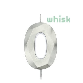 Whisk Silver Faceted Number 0 Candle