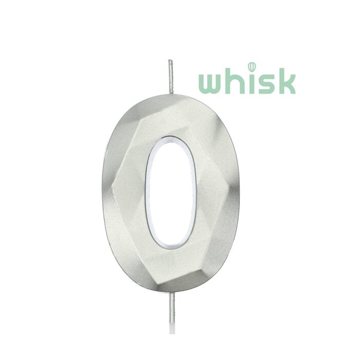 Whisk Silver Faceted Number 0 Candle image number 1