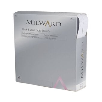 Milward White Stick-On Hook and Loop Tape by the Metre