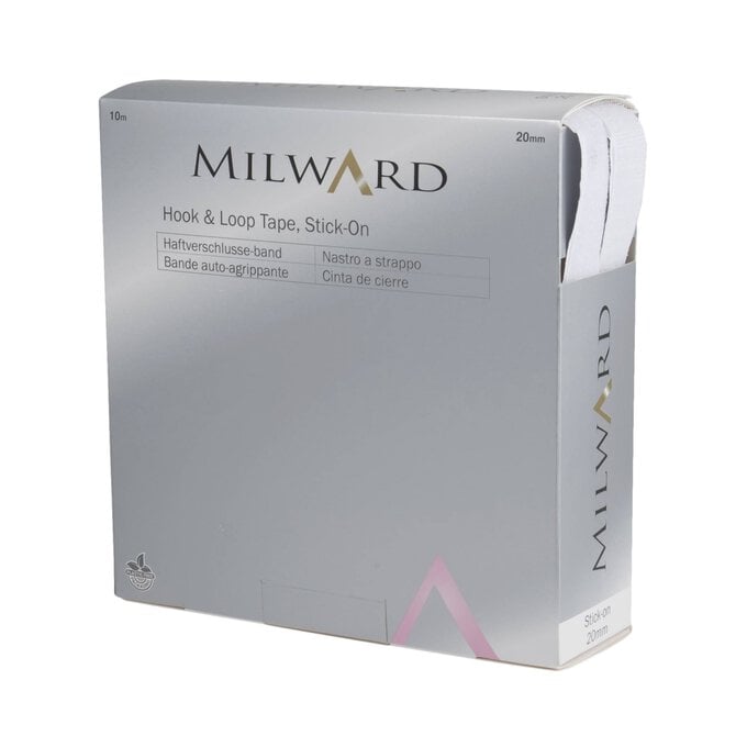 Milward White Stick-On Hook and Loop Tape by the Metre image number 1