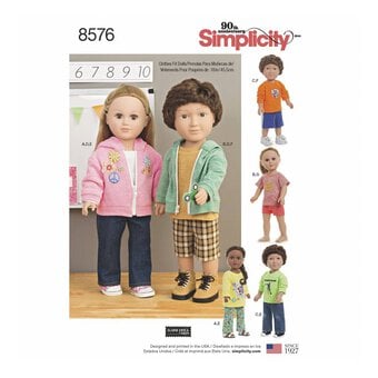 Simplicity Unisex Doll Clothes Sewing Pattern 8576