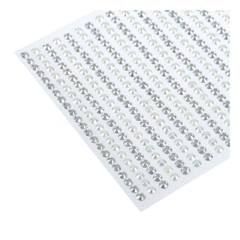 Pearl and Diamond Adhesive Gem Strips 4mm 47 Pack image number 2
