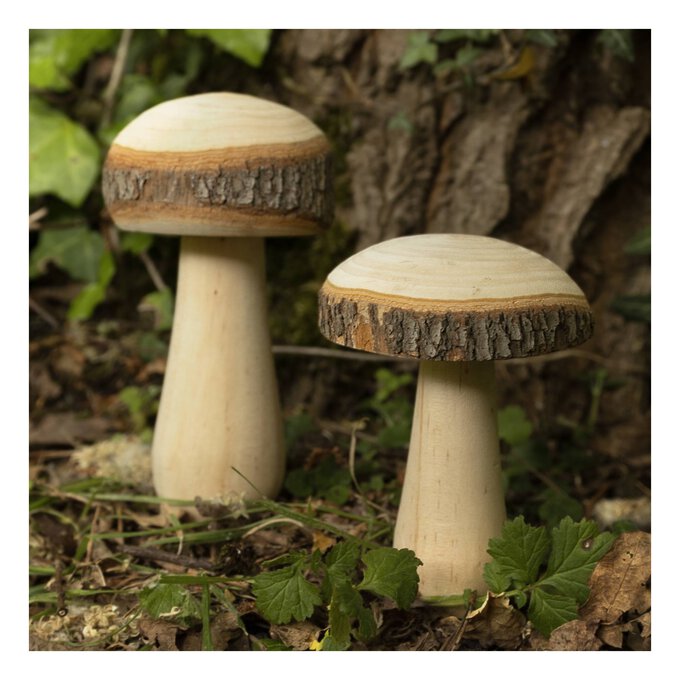 Wooden Mushroom 15cm image number 2