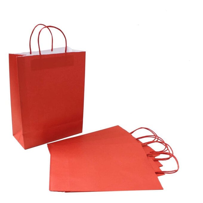 Red Ready to Decorate Gift Bags 5 Pack image number 1