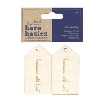 Papermania Handmade with Love Wooden Tags 6 Pack