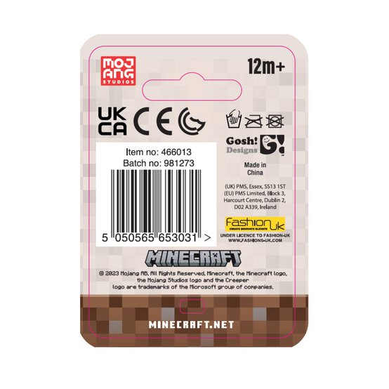 Assorted Minecraft Plush Cube Keyring  image number 2