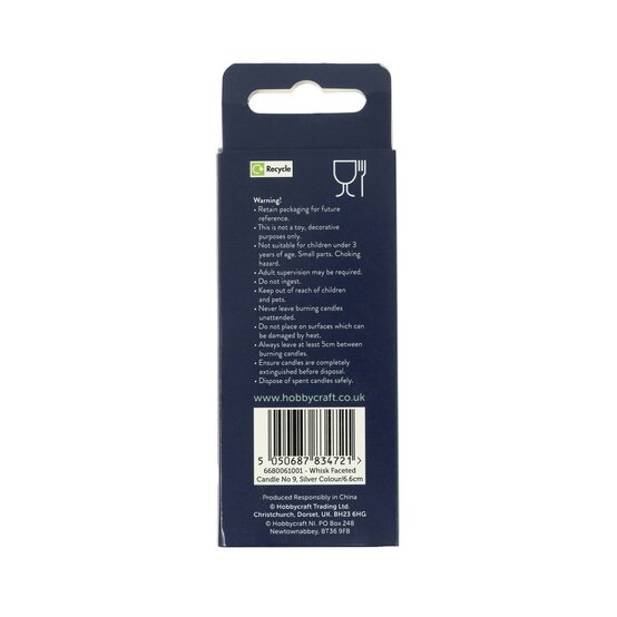 Whisk Silver Faceted Number 0 Candle image number 6