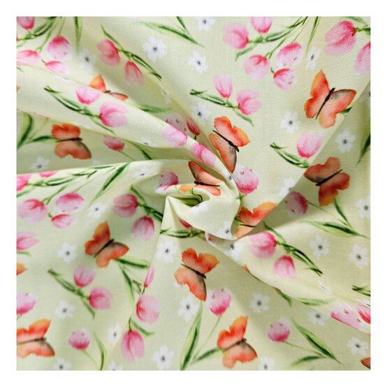 Watercolour Tulips Cotton Fabric by the Metre image number 1