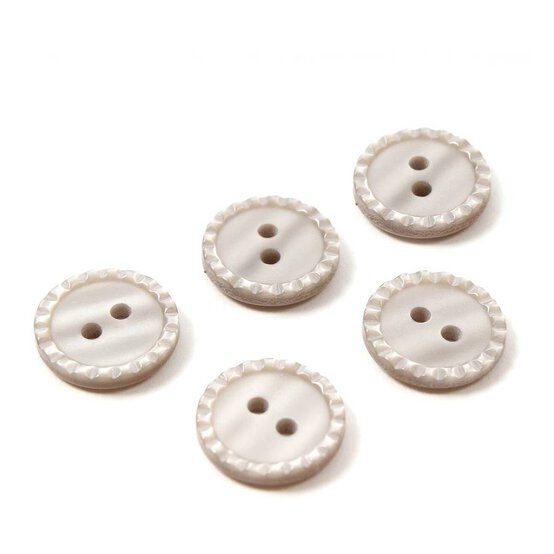 Hemline Brown Basic Fancy Edge Button 5 Pack image number 1