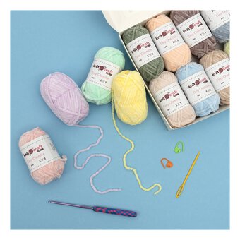 Knitcraft Pastel Tiny Chenille DK Yarn 25g 12 Pack 