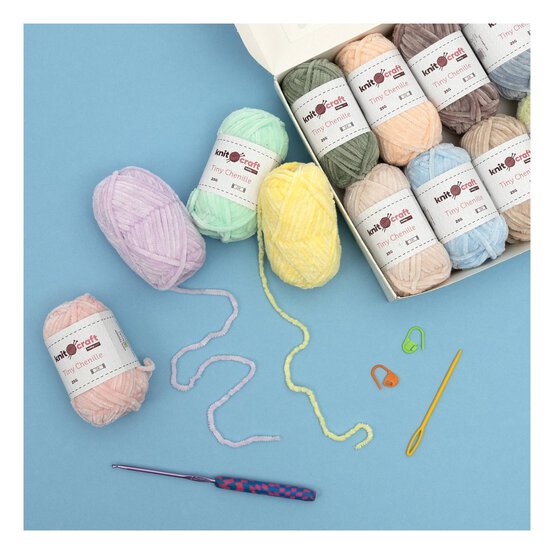 Knitcraft Pastel Tiny Chenille DK Yarn 25g 12 Pack  image number 2