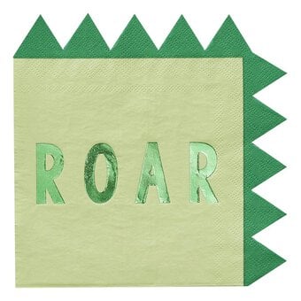 Ginger Ray Roarsome Green Roar Paper Napkins 16 Pack