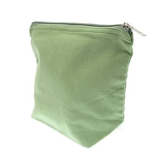 Dark Sage Cotton Zip Pouch