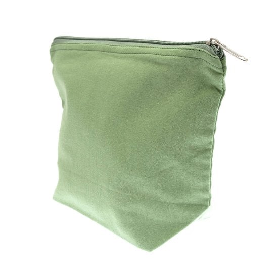 Dark Sage Cotton Zip Pouch image number 2