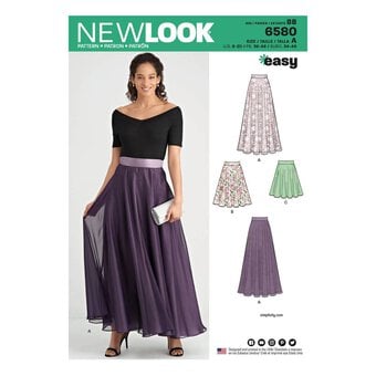 New Look Women's Circle Skirt Sewing Pattern 6580