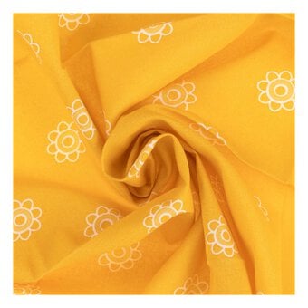 Yellow Flower Single Cotton Fat Quarter image number 2