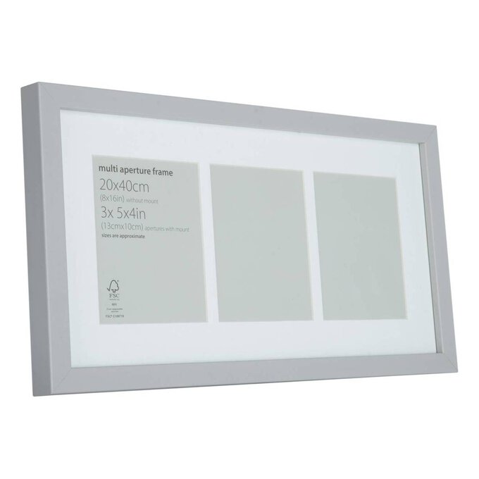 Light Grey Block Multi Aperture Frame 20cm x 40cm image number 1