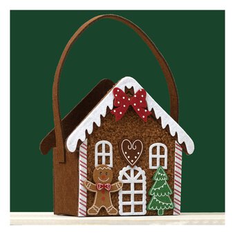 Gingerbread House Felt Bucket