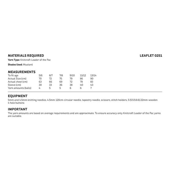 Knitcraft Children's Long Line Cardigan Digital Pattern 0251 image number 4