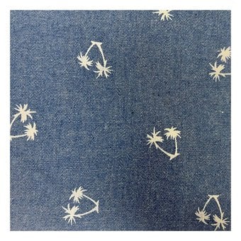 Palm Tree Printed Cotton Chambray Fabric by the Metre image number 2