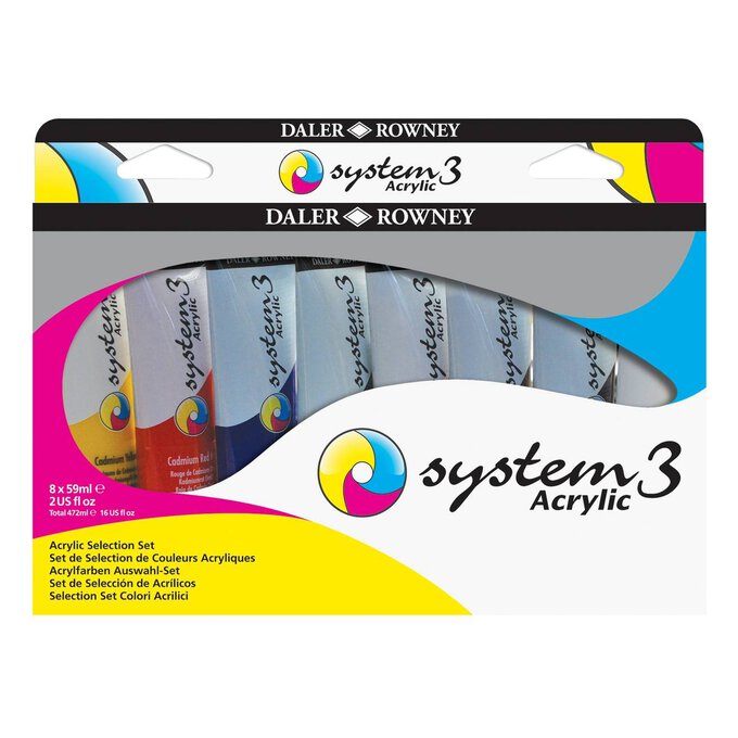 Daler-Rowney System3 Acrylic Selection Set 59ml 8 Pack image number 1
