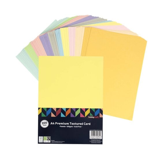Pastel Textured Card A4 200 Pack image number 1