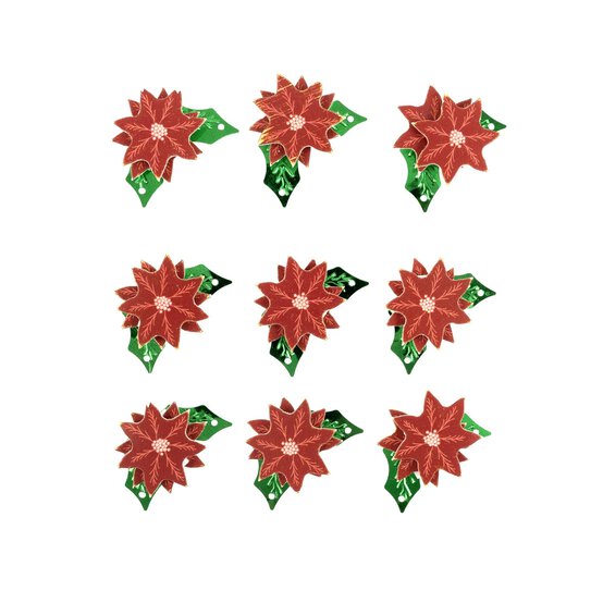 Poinsettia 3D Stickers 9 Pack image number 1