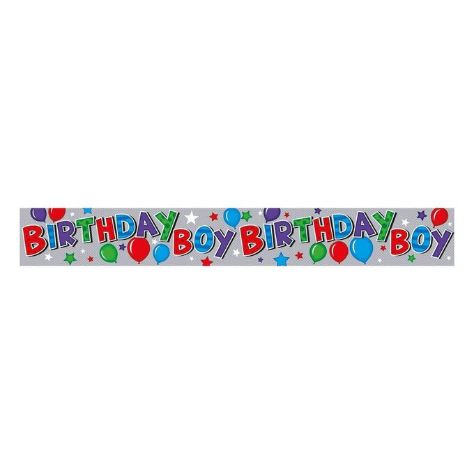 Birthday Boy Party Banner 12cm x 102cm image number 1