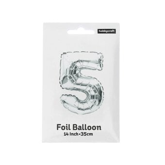 Silver Foil Number 5 Balloon image number 3