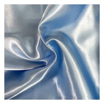 Blue Silky Satin Fabric by the Metre