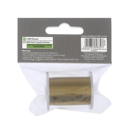 Gold Beading Wire 15m image number 2