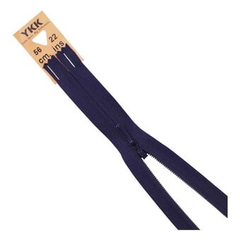 YKK Dark Purple Brass Jeans Zip 56cm
