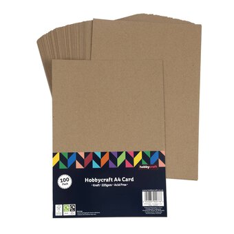 Kraft Card A4 100 Pack