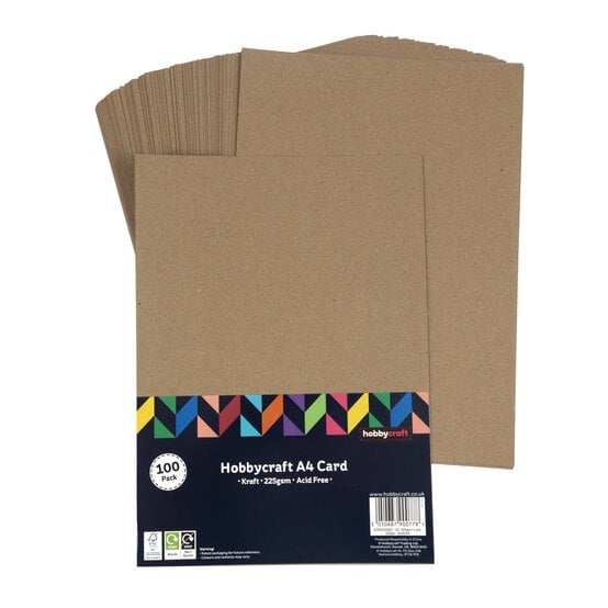 Kraft Card A4 100 Pack image number 1